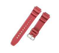 HTHRRFE Compatible With Casio AE-1200 F-108WH Slim Profile Watch Strap Adjustment Holes 18mm Special Buckle Lightweight Rubber Band Red Black Blue(Red-Steel-K5)