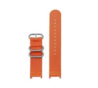HTHRRFE Compatible With Casio PROTREK Series Mountaineering PRW-7000 PRW-7000FC Modified Canvas Nylon Watch Strap Men's Wristband(Orange silver)
