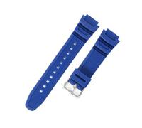 HTHRRFE Compatible With Casio Rubber Watch Strap W-S200H/735H/215 SGW-400H/500H AEQ-110W Silicone Waterproof Sweat-Proof 18mm Men Sports Watchbands(Sky Blue-Steel-K5)