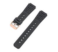 HTHRRFE Compatible With Casio Watch CA-53W CA-61W FT-100W W-520U Watchband Resin Strap Convex Waterproof Bracelet Men Wristband With Tool Accessory(Black-R clasp)