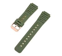 HTHRRFE Compatible With Casio Watch CA-53W CA-61W FT-100W W-520U Watchband Resin Strap Convex Waterproof Bracelet Men Wristband With Tool Accessory(Green-R clasp)