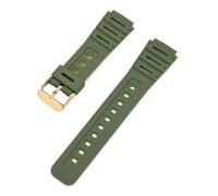 HTHRRFE Compatible With Casio Watch CA-53W CA-61W FT-100W W-520U Watchband Resin Strap Convex Waterproof Bracelet Men Wristband With Tool Accessory(Green-G clasp)
