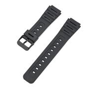 HTHRRFE Compatible With Casio Watch CA-53W CA-61W FT-100W W-520U Watchband Resin Strap Convex Waterproof Bracelet Men Wristband With Tool Accessory(Black-B clasp)