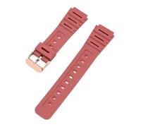 HTHRRFE Compatible With Casio Watch CA-53W CA-61W FT-100W W-520U Watchband Resin Strap Convex Waterproof Bracelet Men Wristband With Tool Accessory(Red-R clasp)