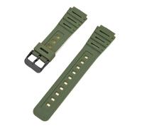 HTHRRFE Compatible With Casio Watch CA-53W CA-61W FT-100W W-520U Watchband Resin Strap Convex Waterproof Bracelet Men Wristband With Tool Accessory(Green-B clasp)