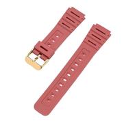 HTHRRFE Compatible With Casio Watch CA-53W CA-61W FT-100W W-520U Watchband Resin Strap Convex Waterproof Bracelet Men Wristband With Tool Accessory(Red-G clasp)
