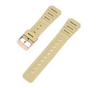 HTHRRFE Compatible With Casio Watch CA-53W CA-61W FT-100W W-520U Watchband Resin Strap Convex Waterproof Bracelet Men Wristband With Tool Accessory(Beige-R clasp)