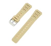 HTHRRFE Compatible With Casio Watch CA-53W CA-61W FT-100W W-520U Watchband Resin Strap Convex Waterproof Bracelet Men Wristband With Tool Accessory(Beige-S clasp)