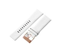 HTHRRFE Compatible With Diesel Black Brown White Genuine Leather Breathable Watch Band Women Dz4323 1657 4318 Litchi Pattern 22 24 26mm Accessories(White-Rose-K3,32mm)