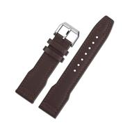 HTHRRFE Compatible With IWC Pilots Little Prince Mark 18 Series Bronze Spitfire Fighter Strap 20mm 21mm Cowhide Bracelet Men Calfskin Wristband(Brown brown-silver A,21mm)