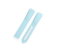 HTHRRFE Compatible With Omega Joint Swatch Woven Pattern Planet Men Women Watch Strap Silicone Outdoor 20mm Rubber Watchband(Blue white-No)