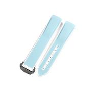 HTHRRFE Compatible With Omega Joint Swatch Woven Pattern Planet Men Women Watch Strap Silicone Outdoor 20mm Rubber Watchband(Blue white-BK-Z3)