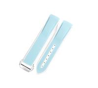HTHRRFE Compatible With Omega Joint Swatch Woven Pattern Planet Men Women Watch Strap Silicone Outdoor 20mm Rubber Watchband(Blue White-ST-z3)