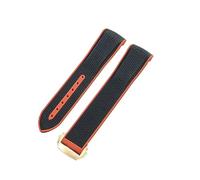 HTHRRFE Compatible With Omega Joint Swatch Woven Pattern Planet Men Women Watch Strap Silicone Outdoor 20mm Rubber Watchband(Black Orange-RS-Z3)