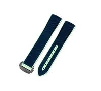 HTHRRFE Compatible With Omega Joint Swatch Woven Pattern Planet Men Women Watch Strap Silicone Outdoor 20mm Rubber Watchband(Blue Green-BK-Z3)