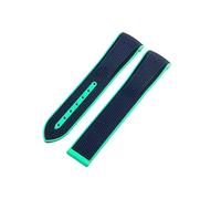 HTHRRFE Compatible With Omega Joint Swatch Woven Pattern Planet Men Women Watch Strap Silicone Outdoor 20mm Rubber Watchband(Peacock Green-No)