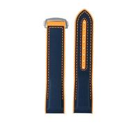 HTHRRFE Compatible With Omega Seamaster 300 Observatory Ocean Universe 600 Quarter Orange 20mm 21mm 22mm Nylon Silicone Rubber Bracelet Watch Band(Silver White,20mm)