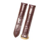 HTHRRFE Compatible With Omega Speedmaster Constellation Series R228 141 Solid Stainless Steel Folding Buckle Genuine Leather Watchband 18 19 20mm(Brown-GD-Z3,19mm)