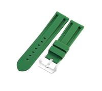 HTHRRFE Compatible With Panerai Pure Color Natural Silicone Accessories Pam441 Diesel Solid Stainless Steel Black Buckle 24mm Watch Strap(D-Green-Steel-K11,26mm)
