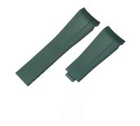 HTHRRFE Compatible With Rolex Black Water Ghost Rubber Strap Gmt Submariner Original Solid Stainless Steel Fold Buckle Silicone Watchband 20 21mm(Green no buckle,21mm)