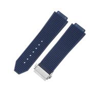 HTHRRFE Convex Interface Silicone Watch Band Compatible With Yuqi Big Bang Classic Fusion Series Rubber Watch Strap 26 * 19mm 26 * 17mm Wrist(Blue-Steel-Z2)