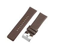 HTHRRFE Cow Leather Watch Strap Compatible With Diesel Dz4323 1657 4318 DZ7312 DZ7257 Watchband 24 26 28 30mm Watch Bracelet Belt Black Brown White(Brown-Steel-K3,27mm)