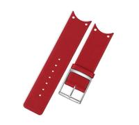HTHRRFE Genuine Calf Leather Watch Band Red Watchband Case Compatible With CK Calvin Klein KOH23101 KOH23307 Watch Strap 22mm(Red-silver)