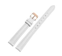 HTHRRFE Genuine Leather Watchband Compatible With Casio LTP-V007/1208/1094 LTH-1060/4048 Real Cowhide Watch Strap Pin Buckle Bracelet 16mm 18mm(White-rosegold,17mm)