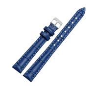 HTHRRFE Genuine Leather Watchband Compatible With Casio LTP-V007/1208/1094 LTH-1060/4048 Real Cowhide Watch Strap Pin Buckle Bracelet 16mm 18mm(Blue-Silver,18mm)