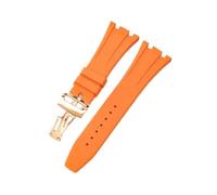 HTHRRFE Get The Perfect Compatible With AP Aibi 15703 Watch With This Black Silicone Watchband - Resin Rubber And Silicone Accessories Included(Orange-Rose-Z1)