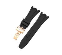 HTHRRFE Get The Perfect Compatible With AP Aibi 15703 Watch With This Black Silicone Watchband - Resin Rubber And Silicone Accessories Included(Black-Rose-Z1)