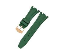 HTHRRFE Get The Perfect Compatible With AP Aibi 15703 Watch With This Black Silicone Watchband - Resin Rubber And Silicone Accessories Included(Army Green-Gold-K13)