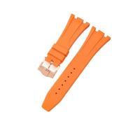 HTHRRFE Get The Perfect Compatible With AP Aibi 15703 Watch With This Black Silicone Watchband - Resin Rubber And Silicone Accessories Included(Orange-Rose-K13)