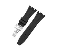 HTHRRFE Get The Perfect Compatible With AP Aibi 15703 Watch With This Black Silicone Watchband - Resin Rubber And Silicone Accessories Included(Black-Steel-Z1)