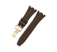 HTHRRFE Get The Perfect Compatible With AP Aibi 15703 Watch With This Black Silicone Watchband - Resin Rubber And Silicone Accessories Included(Brown-Rose-Z1)