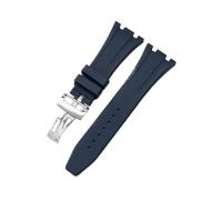 HTHRRFE Get The Perfect Compatible With AP Aibi 15703 Watch With This Black Silicone Watchband - Resin Rubber And Silicone Accessories Included(Blue-Steel-Z1)