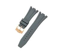 HTHRRFE Get The Perfect Compatible With AP Aibi 15703 Watch With This Black Silicone Watchband - Resin Rubber And Silicone Accessories Included(Gray-Golden-K13)