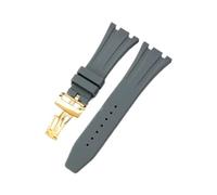 HTHRRFE Get The Perfect Compatible With AP Aibi 15703 Watch With This Black Silicone Watchband - Resin Rubber And Silicone Accessories Included(Gray-Golden-Z1)