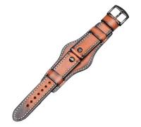 HTHRRFE Leather Retro Strap Hand Brushed Watch Chain Base Style Leather Strap Compatible With Fossil Panerai Rolex Tudor Watch Accessories 18 20 22(GREEN BLUE,18mm)