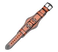 HTHRRFE Leather Retro Strap Hand Brushed Watch Chain Base Style Leather Strap Compatible With Fossil Panerai Rolex Tudor Watch Accessories 18 20 22(Coal Black,20mm)