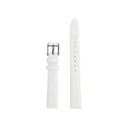 HTHRRFE Leather Watch Band Compatible With Lily2 Woman's Top Layer Cowhide Watchstrap Attachment Red Brown White Blue 14mm(White-silver)