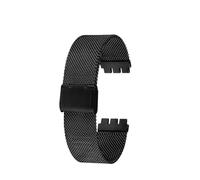 HTHRRFE Milan Breathable Mesh Belt Watch Band Compatible With Swatch Stainless Steel Strap 17mm 19mm 20mm Men Women Replace Bracelet Accessories(Noir,17mm)