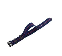 HTHRRFE Original Elastic Nylon Watchbands Diving Retro Dark Blue Black Red Compatible With Seiko Universal Men Silvery Black Buckle Watch Strap(Blue Red-Black,20mm)