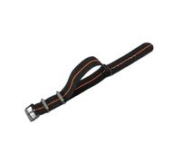 HTHRRFE Original Elastic Nylon Watchbands Diving Retro Dark Blue Black Red Compatible With Seiko Universal Men Silvery Black Buckle Watch Strap(Black Orange-Black,18mm)