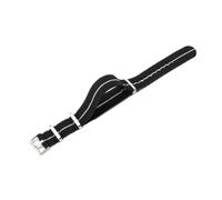 HTHRRFE Original Elastic Nylon Watchbands Diving Retro Dark Blue Black Red Compatible With Seiko Universal Men Silvery Black Buckle Watch Strap(Black White-Steel,18mm)