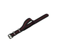 HTHRRFE Original Elastic Nylon Watchbands Diving Retro Dark Blue Black Red Compatible With Seiko Universal Men Silvery Black Buckle Watch Strap(Black Red-Black,20mm)