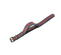 HTHRRFE Original Elastic Nylon Watchbands Diving Retro Dark Blue Black Red Compatible With Seiko Universal Men Silvery Black Buckle Watch Strap(Rainbow-Black,18mm)