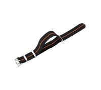 HTHRRFE Original Elastic Nylon Watchbands Diving Retro Dark Blue Black Red Compatible With Seiko Universal Men Silvery Black Buckle Watch Strap(Black Orange-Steel,22mm)