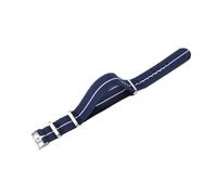 HTHRRFE Original Elastic Nylon Watchbands Diving Retro Dark Blue Black Red Compatible With Seiko Universal Men Silvery Black Buckle Watch Strap(Blue White-Steel,18mm)