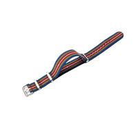HTHRRFE Original Elastic Nylon Watchbands Diving Retro Dark Blue Black Red Compatible With Seiko Universal Men Silvery Black Buckle Watch Strap(Rainbow-Steel,20mm)